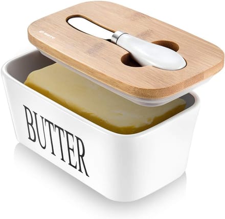 BOTC Botervloot met Botermes - 600ml - Botervlootje Vershouddoos - Botervloot met Deksel - Wit