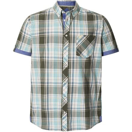 Jan Vanderstorm herren Overhemd Met Korte Mouwen - 47/48 - olijf - Plus Size