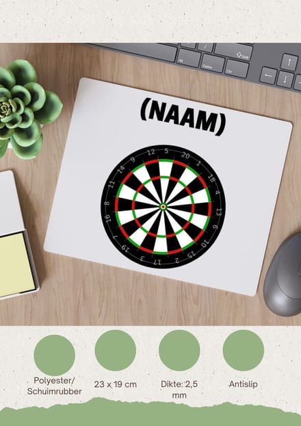 Akyol - darten met eigen naam Muismat - Dartbord - darter - sport - 23 bij 19 cm