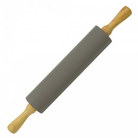 Kinghoff - Siliconen Deegroller - 47 cm - Houten Handgrepen - Grijs