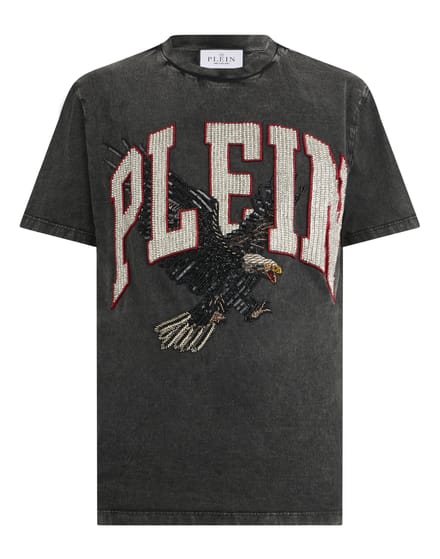 Washed Round Neck T-Shirt Plein Eagle