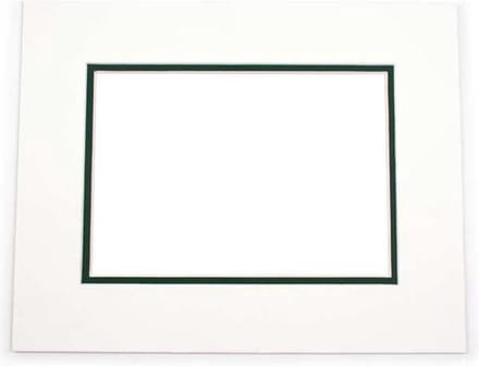 Passepartout Dubbeldik Wit/Donker Groen 20,3x25,4cm (10 stuks)