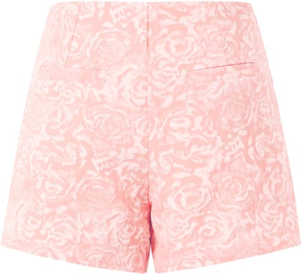 Elegante Geweven Vrouwen Shorts met Bloemenprint - Roze - Maat M