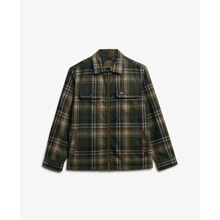 Superdry Overshirt Miller Wool Blend Ruit Groen - Maat L - Heren