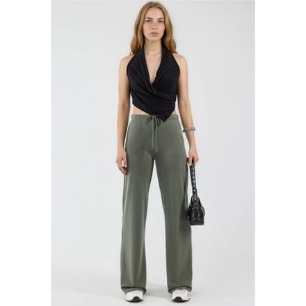 Wijde broek met trekkoord in de taille