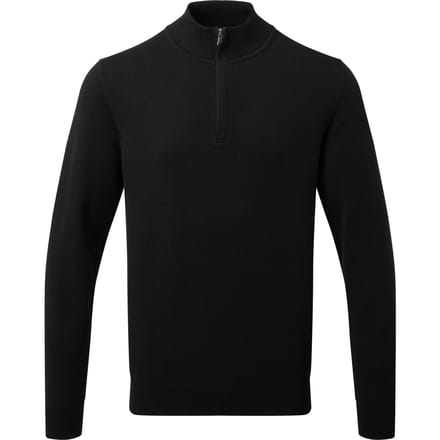 Asquith & Fox Heren Katoenen Blend Sweatshirt met ritssluiting (Zwart)
