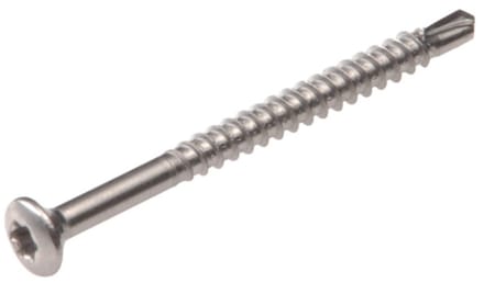 Topdrill glaslatschroef zelfborend 3,2 x 30 mm – RVS 410 – lenskop – TX-10 – per 10 stuks