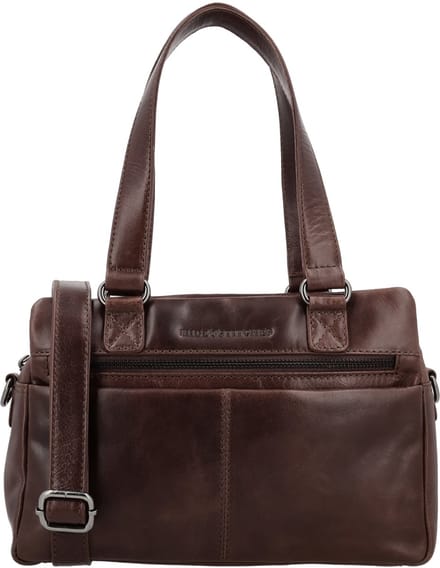 Hide & Stitches Porto Handtas Schoudertas - Leren Dames Tas - Donkerbruin