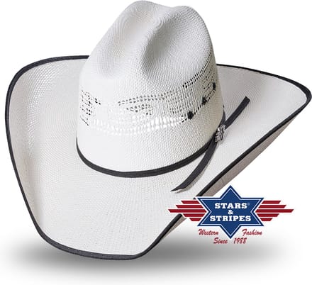 Westernhoed Strohoed Stars&Stripes zomerhoed ASHTON mt 58