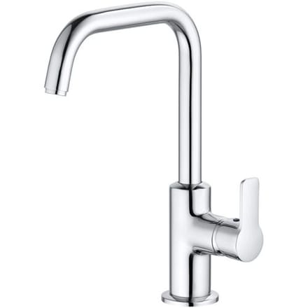 Kludi Pure & Easy 1-gats wastafelkraan 205 m. waste m. draaibare uitloop chroom