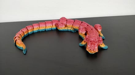 Never Ending Story Falkor gearticuleerd beeld 3D geprint Rainbow