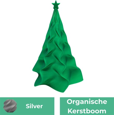 Organische kerstboom – Decoratief object - Zijde Silver - 3d geprinte object – Winter woondecoratie – 20CM