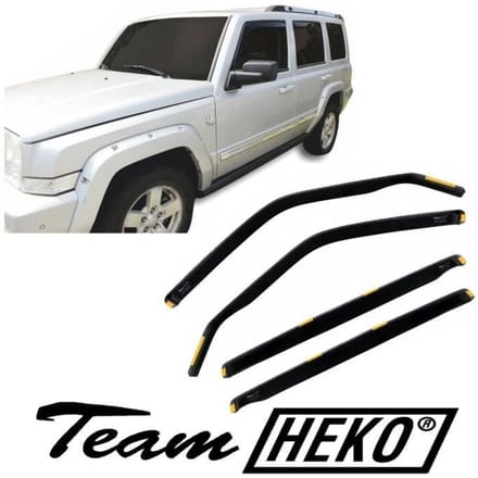 Déflecteurs d'air - J&J AUTOMOTIVE - Jeep Commander 2005-2010 - Fumé - Acrylique renforcé - Installation facile