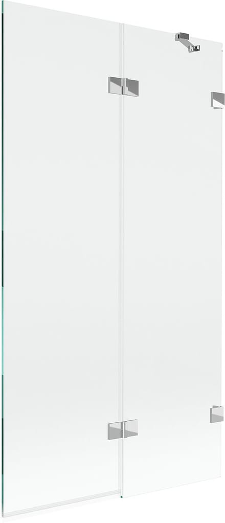 Mexen Lunar badwand 2-delig rechts 100 x 150 , transparant, chroom - 897-100-100-01-00-P