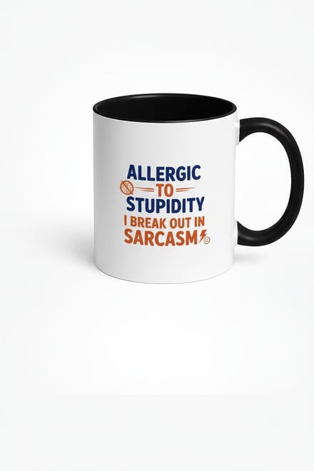 Allergic To Stupidity mok - Grappige Koffiemok