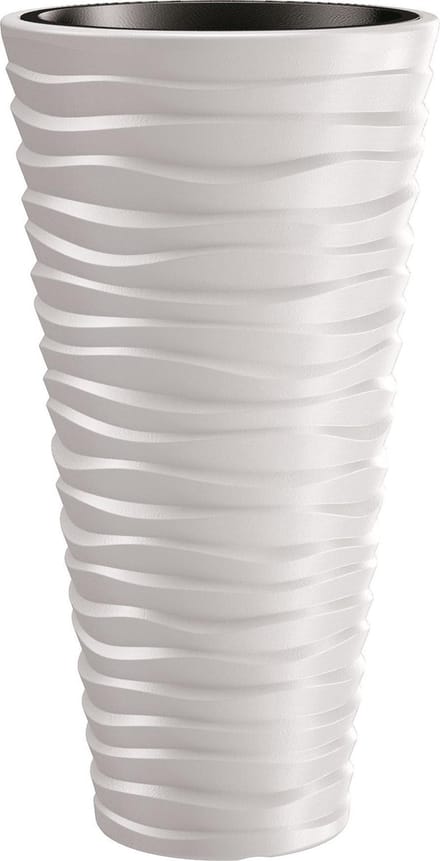 Bloempot Buiten Hoog Rond Sand Slim 40cm WIT Prosperplast