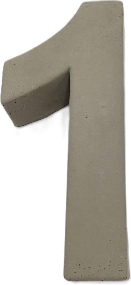 Betonnen huisnummer 20cm hoog cijfer 1