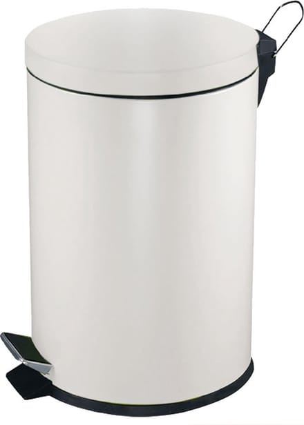 V-Part - Pedaalemmer 5 liter - Steel - wit - Prullenbak