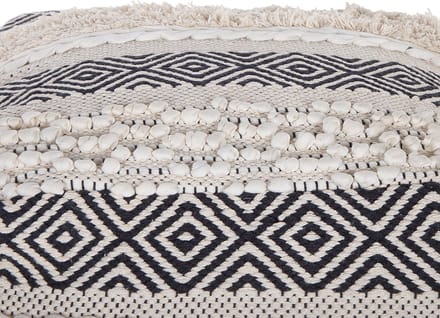 KANAM - Poef - Lichtbeige - 45 cm - Katoen