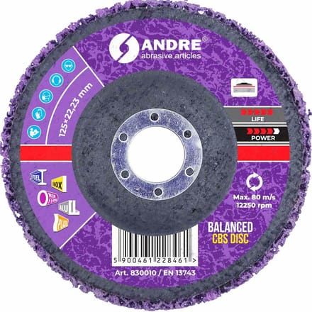 Andre CBS Serie - Slijpmachineschijf - 125mm - Violette Kleur - Professioneel Gebruik