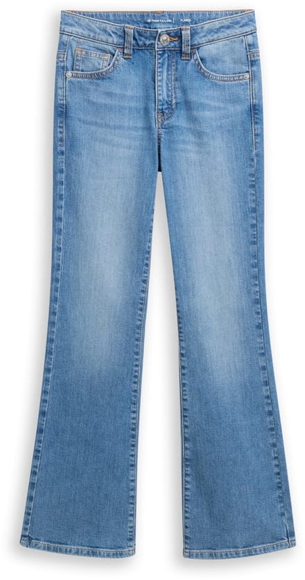 Tom Tailor - Flared-jeans met stretch - Maat 134 - mid stone bright blue denim
