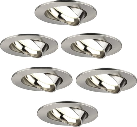Ledvion - 6X LED Inbouwspot Rio - RVS - Dimbaar - 3W - 4000K - Ø85 mm