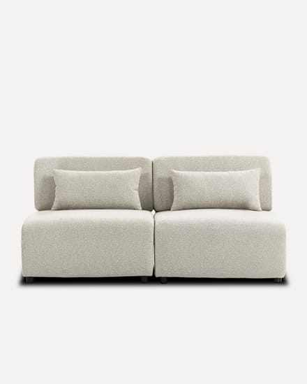 Modulaire 2-Zits Bank Beige- 180 cm - Compacte Stoffen Bank