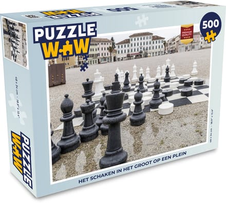 Puzzel Het schaken in het groot op een plein - Legpuzzel - Puzzel 500 stukjes