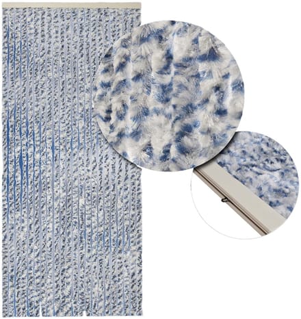 Vliegengordijn Kattenstaart - Deurgordijn - Hordeur - Wit en Blauw