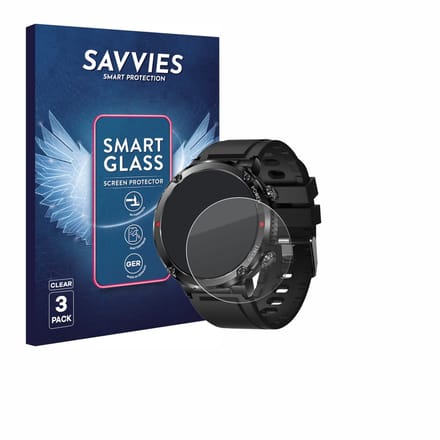 3 Stuks Savvies Screenprotector - geschikt voor LIGE Smartwatch 1.6" - beschermfolie glas transparant