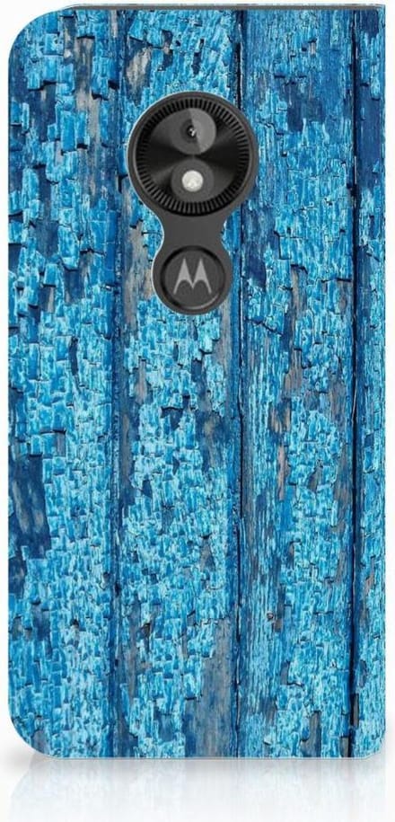 Motorola Moto E5 Play Book Wallet Case Wood Blue