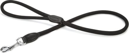 Beeztees leren looplijn Buffalo rond. Zwart. 100 cm x 10 mm.