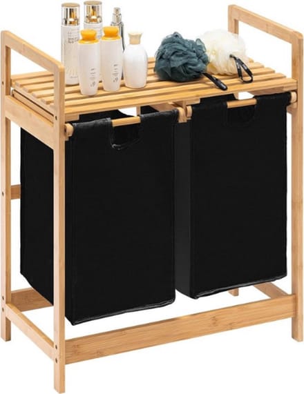 Dubbele Wasmand - Wasmand 2 Vakken - Laundry Bag - 60L