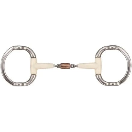 Dubbelgebroken paardenliftbit + koperen roller Soyo Happy mouth "contour"