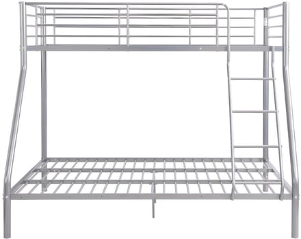 Vente-unique Stapelbed metaal zilverkleurig 90 x 190 cm, 140 x 190 cm