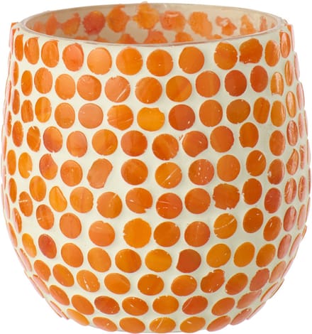 J-Line kaarshouder Mozaïek - glas - oranje - medium
