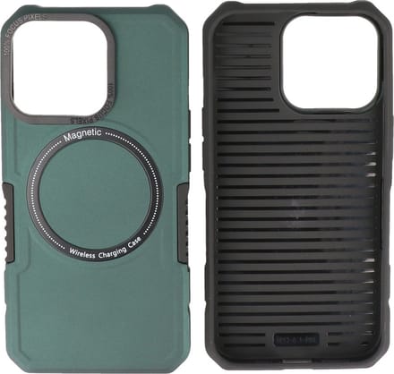 iPhone 13 Pro MagSafe Hoesje - Shockproof Back Cover - Donker Groen