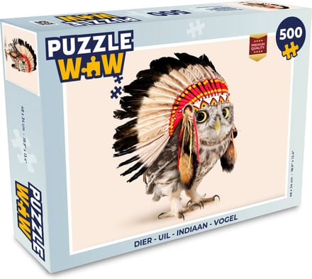 Puzzel Dier - Uil - Indiaan - Vogel - Legpuzzel - Puzzel 500 stukjes