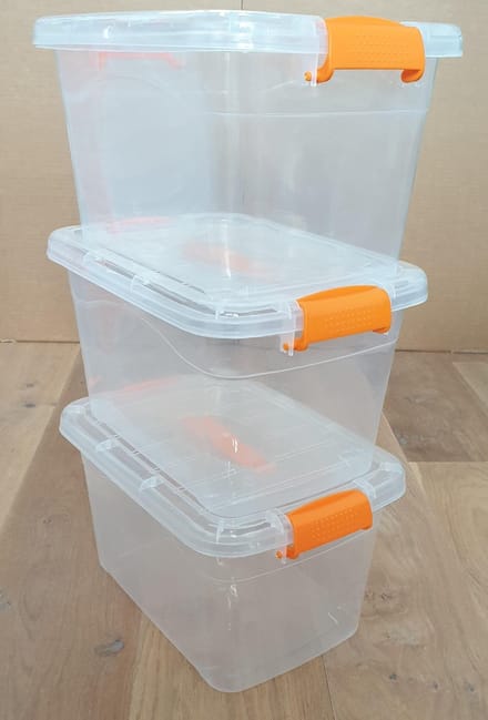 Opbergbox met deksel - Transparant - 10L - 3 Stuks