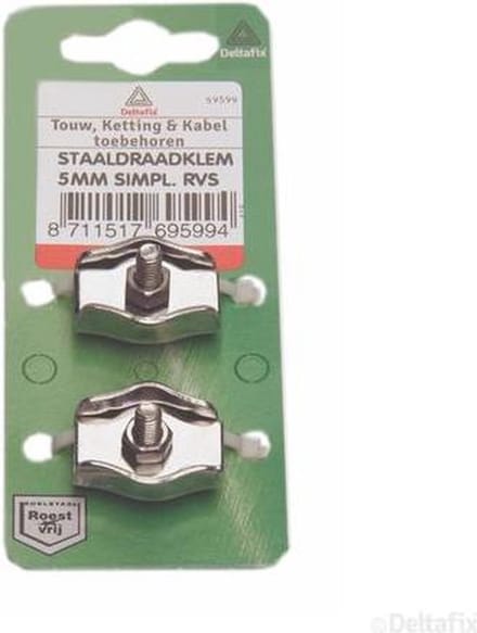 staaldraadklem 5mm simpl R.V.S