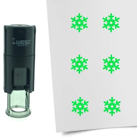 CombiCraft Stempel Sneeuwvlok 10mm rond - groene inkt