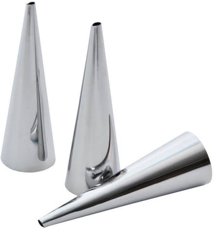 Orion RVS Roomhoorn en Kegel Bakvormen - Set van 3 (8,5 x 2,5 cm)
