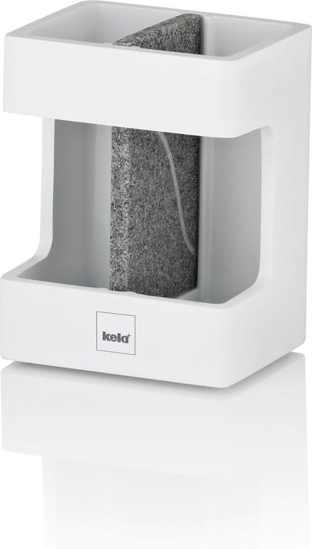Tandenborstelhouder, Steen, Wit - Kela | Cube