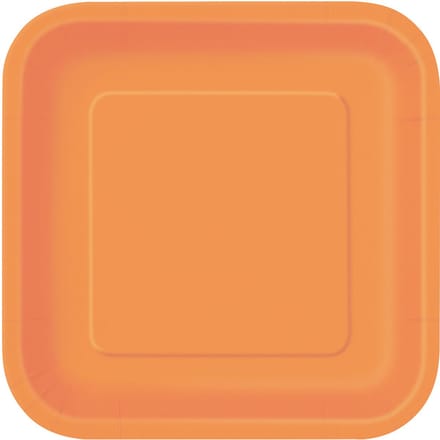 UNIQUE - Set oranje vierkante bordjes