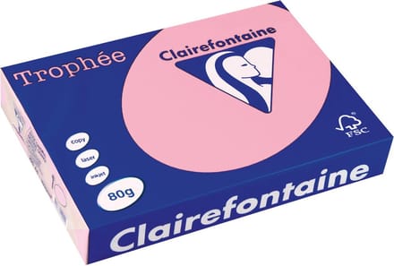 Clairefontaine Trophée gekleurd papier, A4, 80 g, 500 vel, roze 5 stuks
