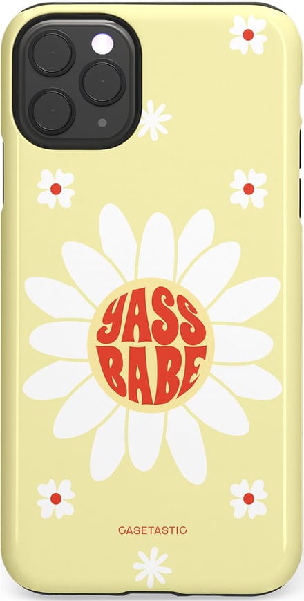 Casetastic hoesje geschikt voor Apple iPhone 11 Pro Max - Dubbellaagse bescherming - Yass babe - Fashion Case - Crème Wit