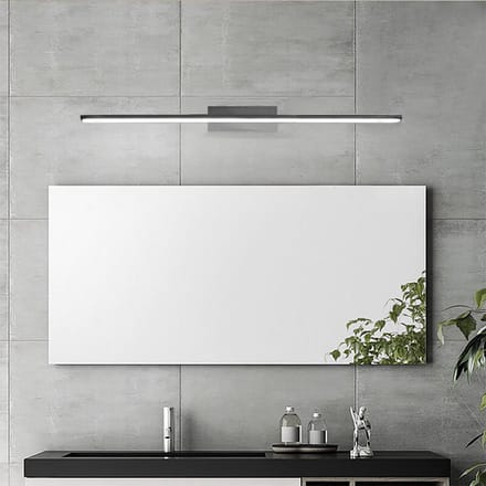 LED Spiegellamp - Kingtron Armin - 12W 900lm - Warm Wit 3000K - IP44 - Rechthoek - Chroom