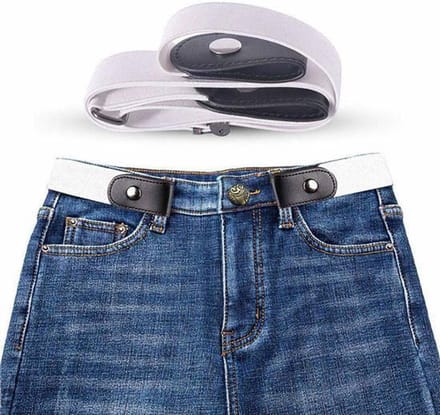 Gespvrije Riem - Broeken - Unisex - Elastische Riem - Zonder Gesp - Wit