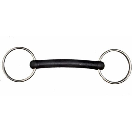 2-rings roestvrijstalen paardenbit met stijf rubber Tattini