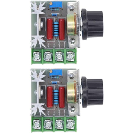 2 STUKS 2000W 220V AC SCR Spanningsregelaar Instelbare Motorsnelheidsregeling Module Knop Potentiometer